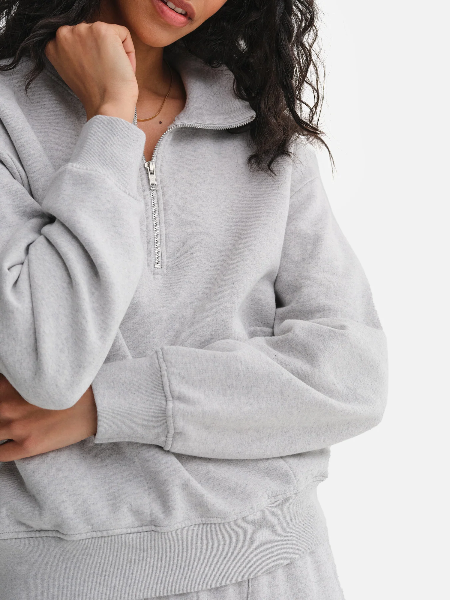 Organic Fleece Quarter Zip Sweatshirt - Image 7