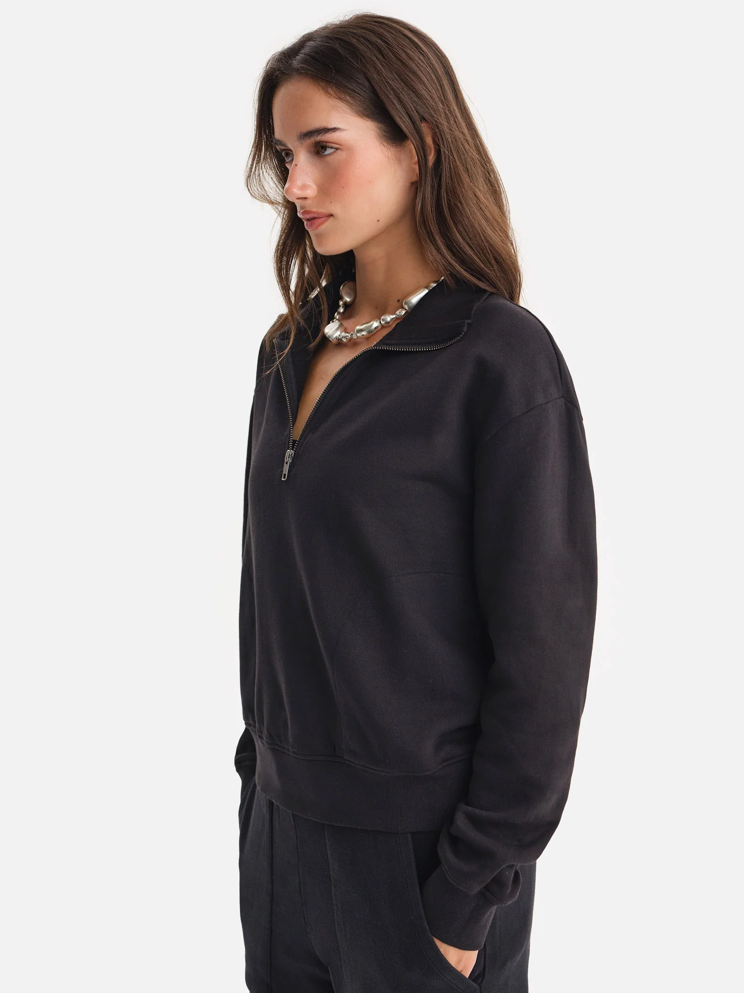 Organic Fleece Quarter Zip Sweatshirt - Image 5