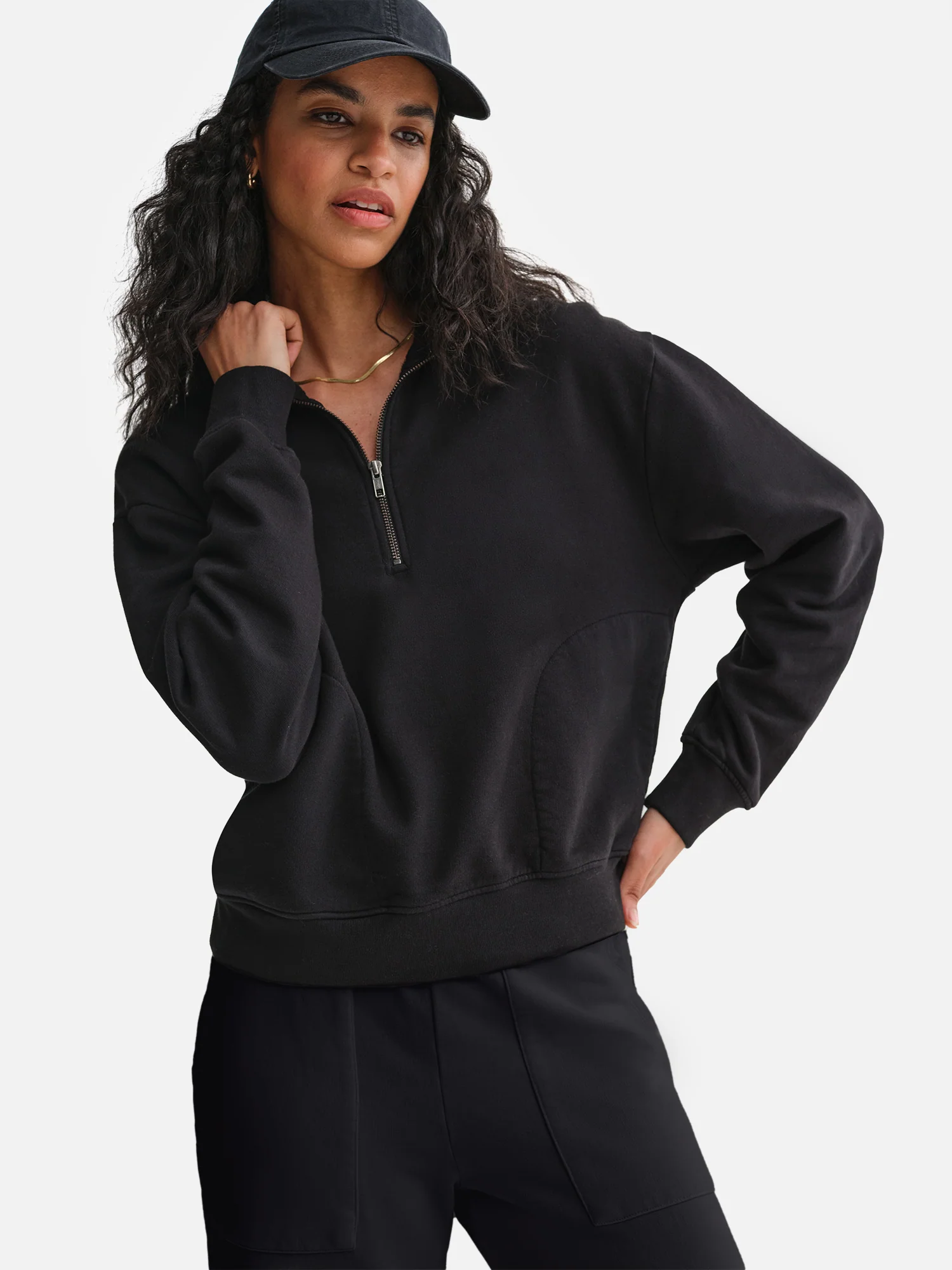 Organic Fleece Quarter Zip Sweatshirt - Image 7