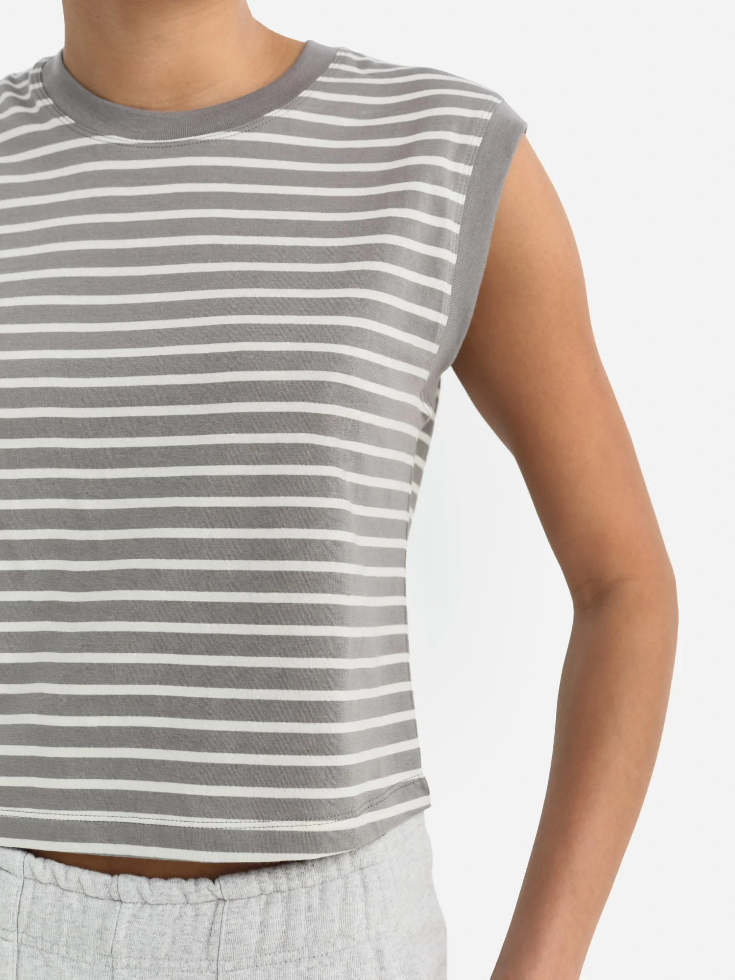 Organic Cotton Striped Muscle Tank - Image 3