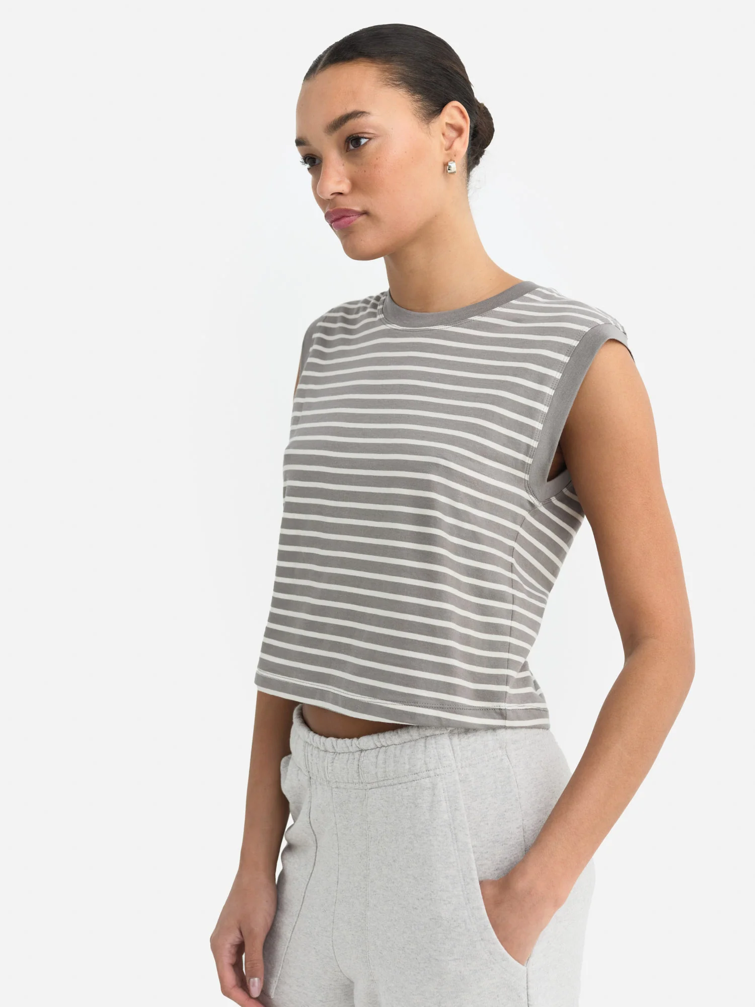 Organic Cotton Striped Muscle Tank - Image 4