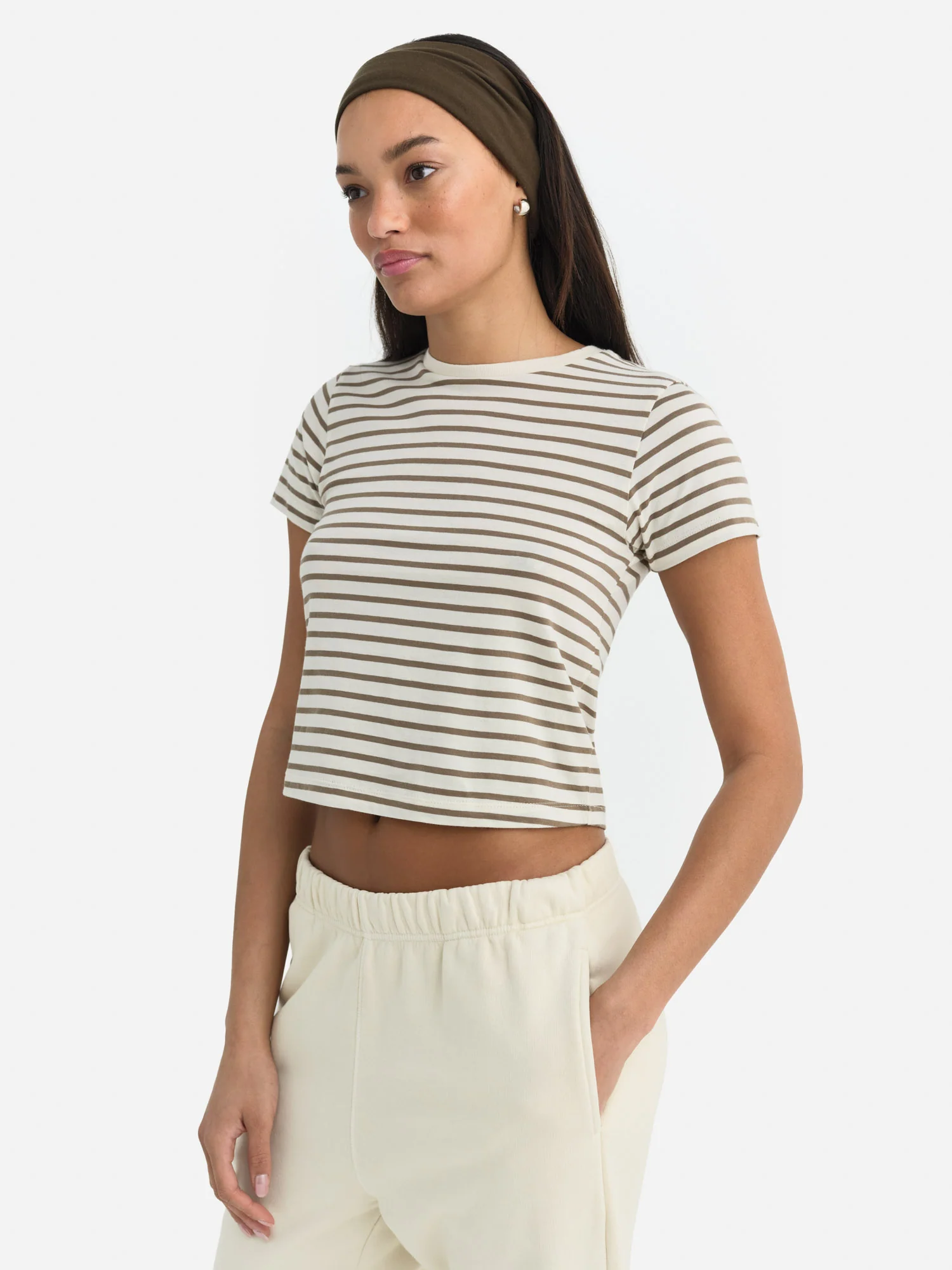 Organic Cotton Striped Shrunken Tee - Image 4