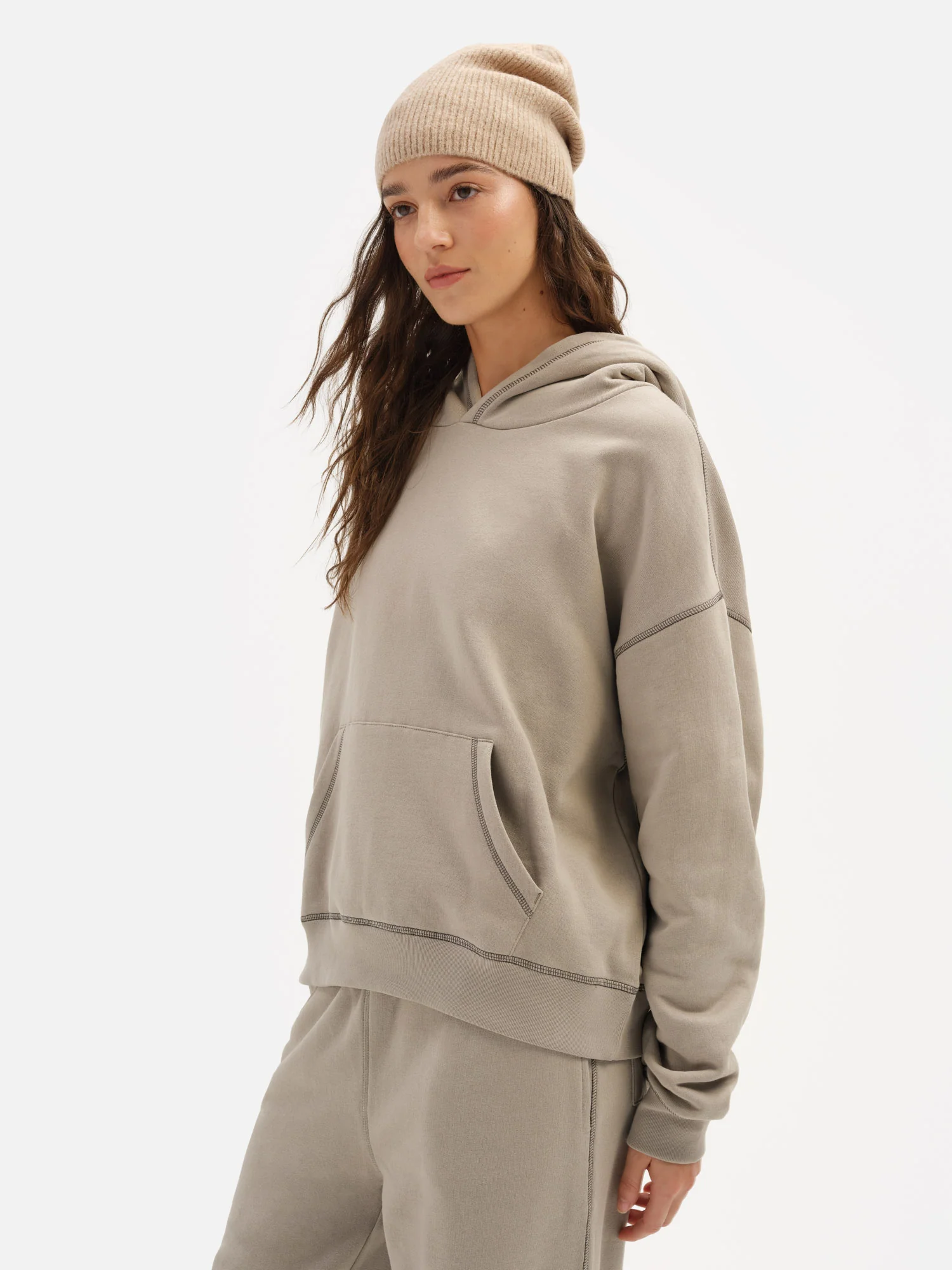 Organic Fleece Contrast Hoodie - Image 4