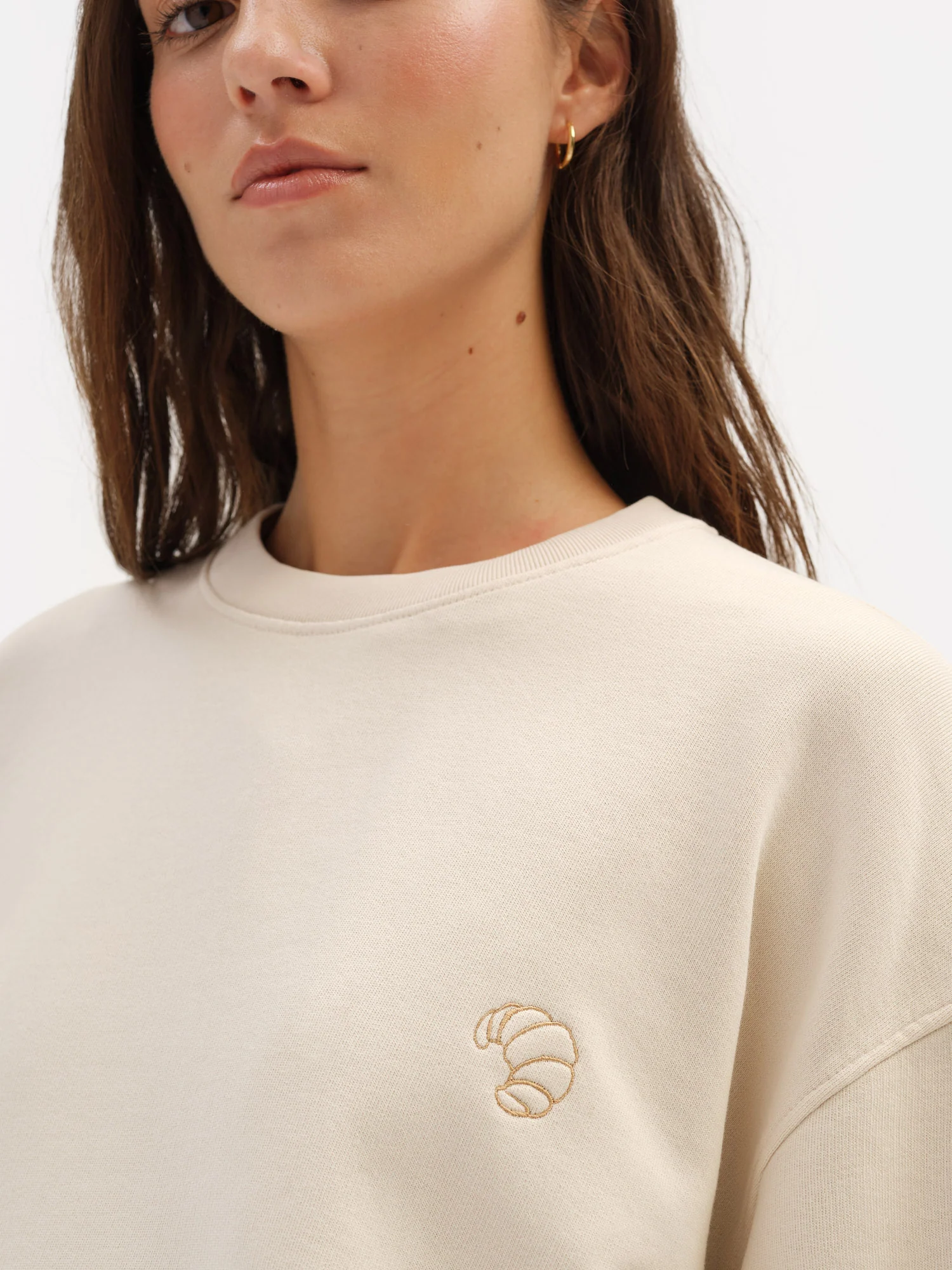 Organic Fleece Embroidered Oversized Sweatshirt - Image 3
