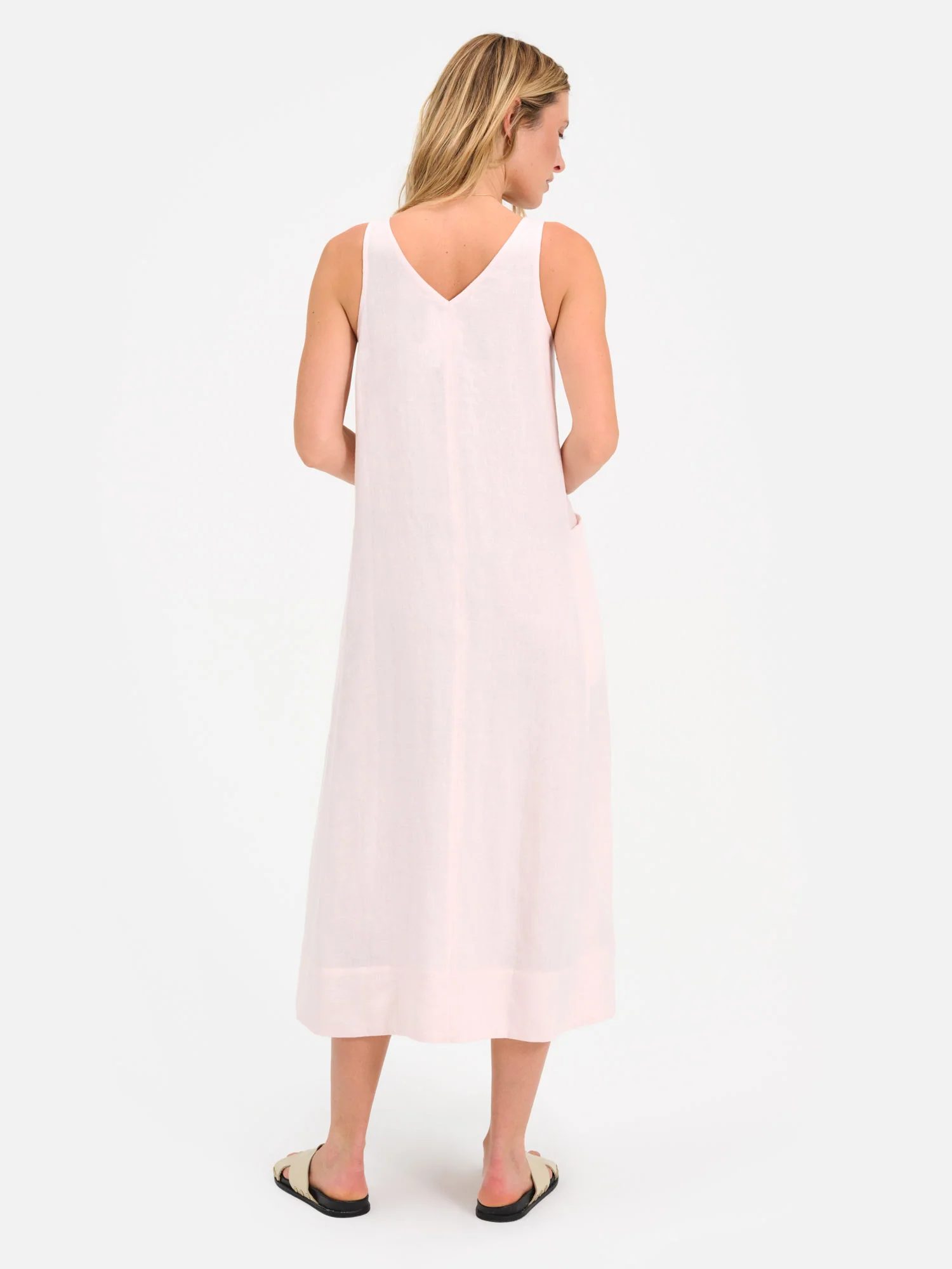 Organic Linen Button Front Dress - Image 3