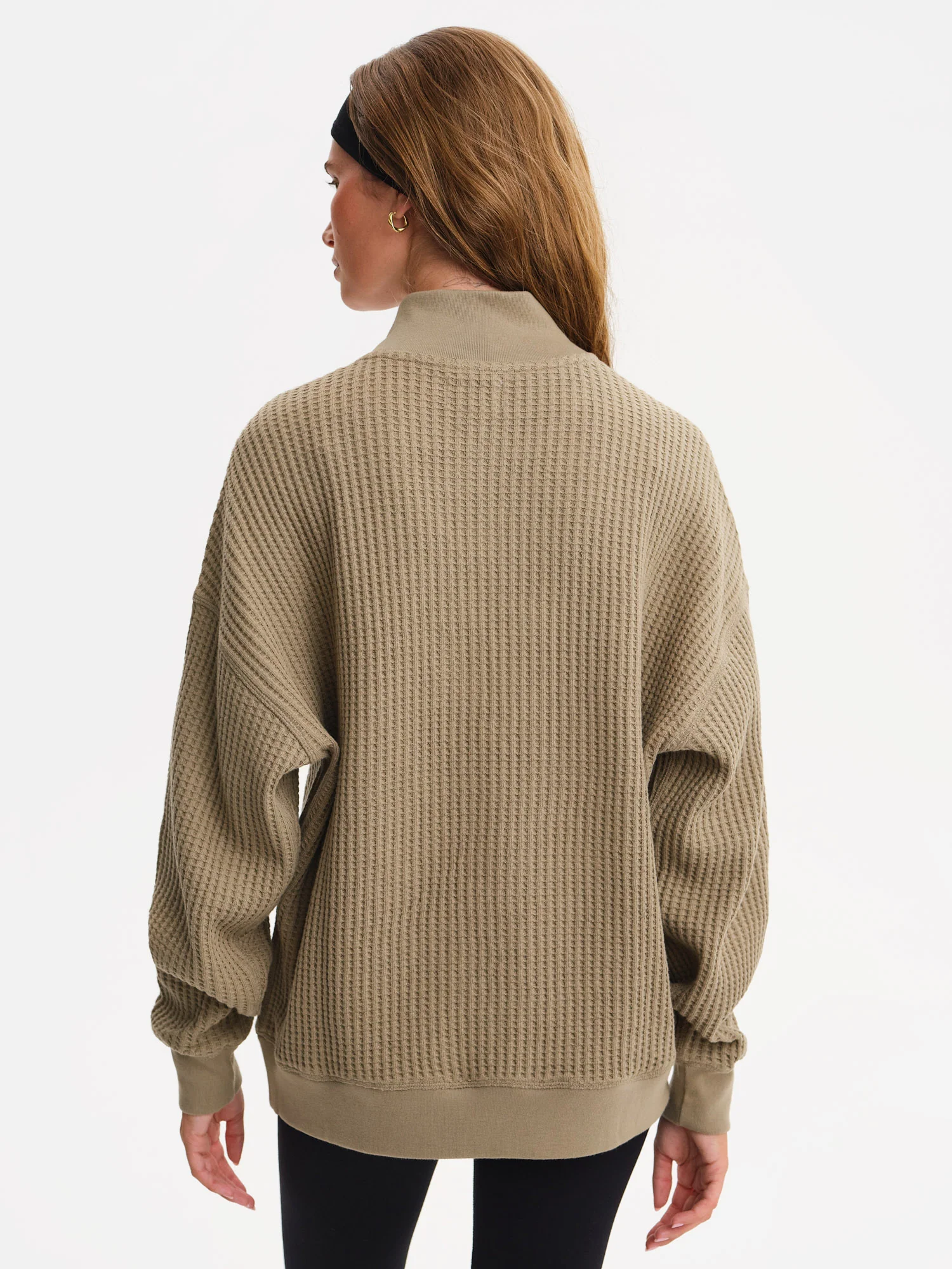 Organic Waffle Collared Half-Zip Sweatshirt - Image 5