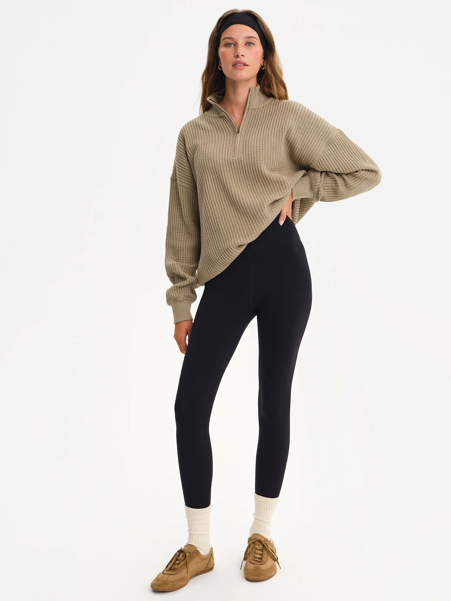 Organic Waffle Collared Half-Zip Sweatshirt - Image 7