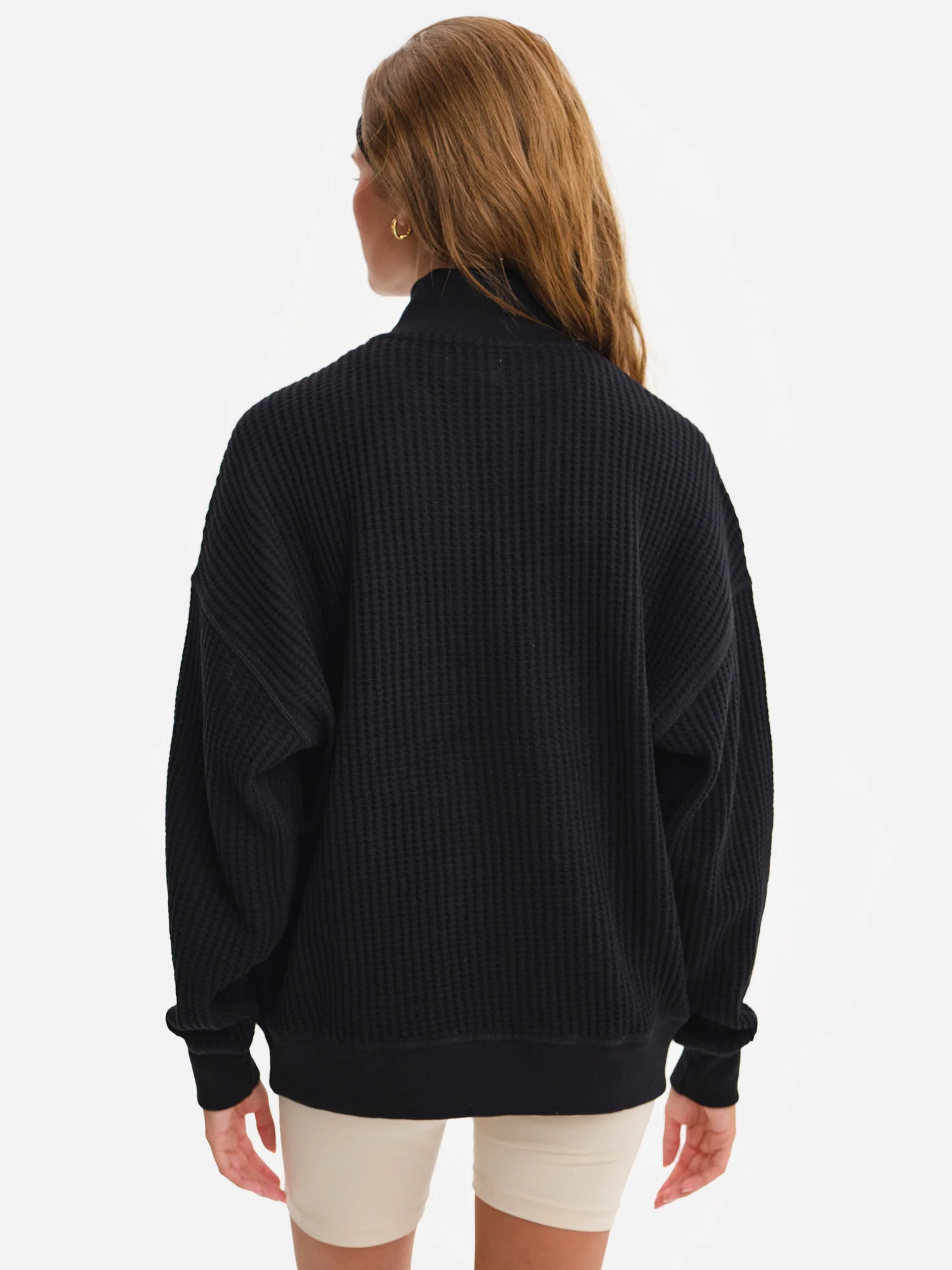 Organic Waffle Collared Half-Zip Sweatshirt - Image 5
