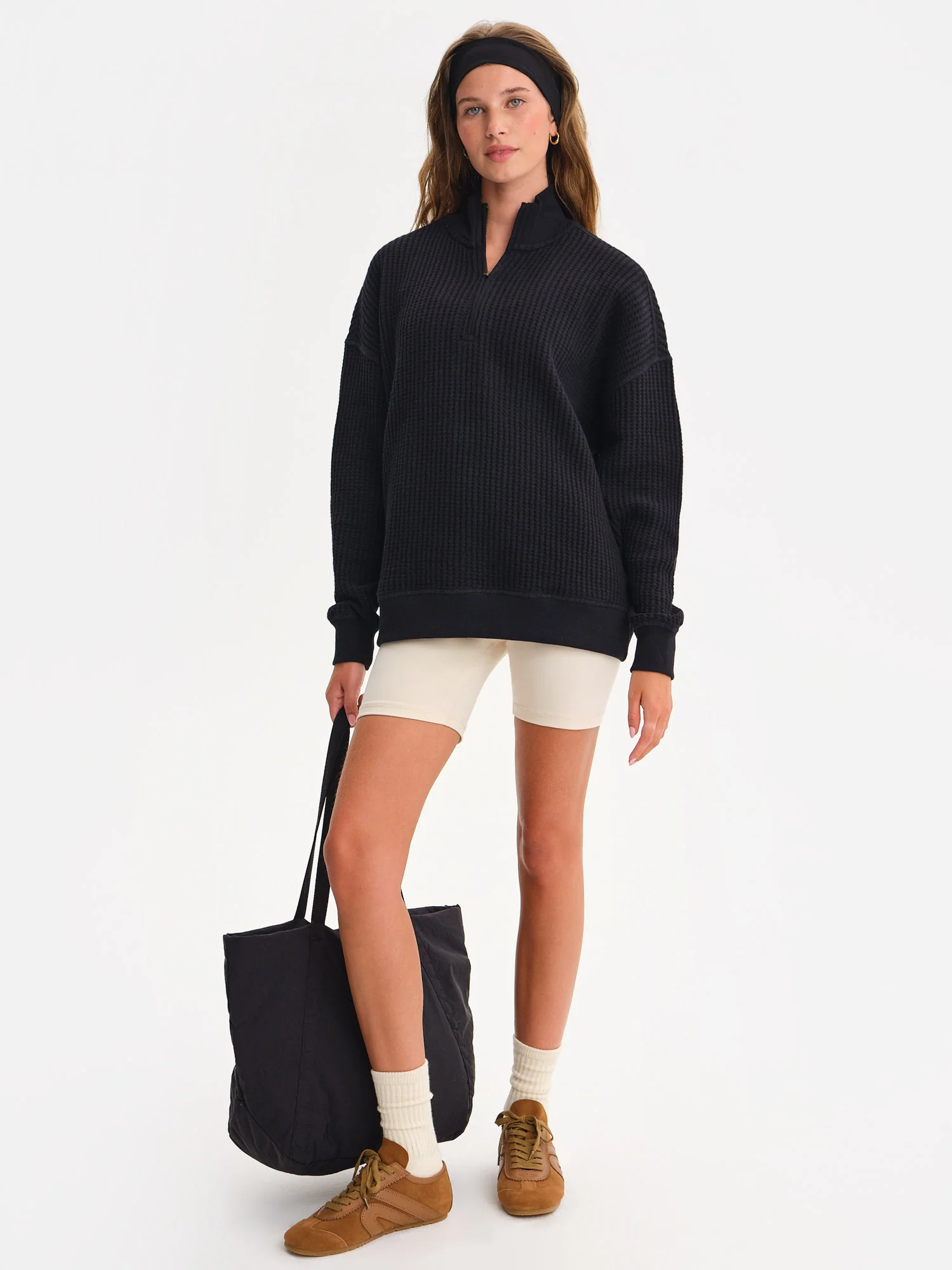 Organic Waffle Collared Half-Zip Sweatshirt - Image 7